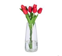 Relaxdays Grand vase décoratif, pour vos fleurs, en verre, dimensions H x D : 21,5 x 10 cm, transparent