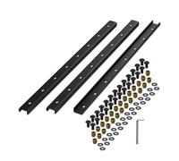 Relaxdays Gratleiste, 3 pièces, Rail métallique 80 cm, stabilise Le Plateau, profilé en U avec vis, Acier, Noir
