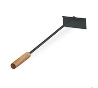 Relaxdays Gratte-cendres manche en bois métal 53 cm pour barbecue cheminée & four noir/naturel