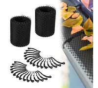 Relaxdays Grillage de gouttière, Lot de 2, Chacune 6 x 15 m, Grille en Plastique, 12 m en Total de Protection, Noir