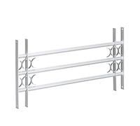 Relaxdays Grille de fenêtre, Protection cambriolage, Extensible, pour l'extérieur, Acier, 450 x 1000-1500 mm, Gris