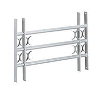 Relaxdays Grille de fenêtre, Protection cambriolage, Extensible, pour l'extérieur, Acier, 450 x 700-1050 mm, Gris