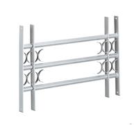 Relaxdays Grille de fenêtre, protection cambriolage, extensible, pour l'extérieur, acier, 450 x 700-1050 mm, gris