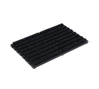 Relaxdays Grille Gratte-Pieds en Bois, antidérapant, brosses en Plastique, pour intérieur et extérieur, Noire