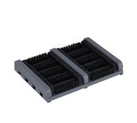 Relaxdays Grille Gratte-Pieds en Bois, antidérapant, brosses en Plastique, pour intérieur et extérieur, Gris et Noir