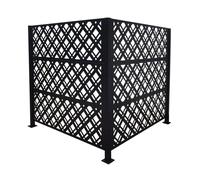 Relaxdays Habillage poubelles, Diamond, 2 panneaux 120 x 120 cm (H x L), brise-vue modulaire, noir