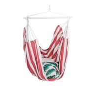 Relaxdays Hamac coton siège suspendu pour intérieur & extérieur 150 kg enfants & adultes rouge - blanc