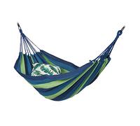 Relaxdays Hamac en Coton, avec Fixation & Sac, L x P : 240 x 150 cm, intérieur et extérieur, jusqu'à 200 kg, Bleu-Vert