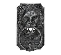 Relaxdays Heurtoir de Porte, Lion imposant, en Fonte, Design Vintage, H x L x P : env. 19,5 x 12 x 6 cm, argenté