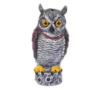 Relaxdays Hibou répulsif en Plastique, Anti-Pigeons, stabilité assurée | brun/blanc, HLP: 34x17x16 cm, pour jardin/balcon