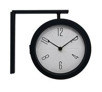 Relaxdays Horloge de Gare, Double Face, H x L : 25 x 28 cm, à Piles, Horloge Murale analogique, silencieuse, Noire