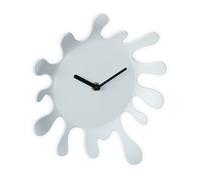 Relaxdays Horloge murale blanche tache de peinture