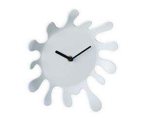 Relaxdays Horloge murale blanche tache de peinture
