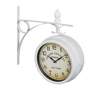 Horloge murale pendule vintage analogique fer horloge décorative horloge blanche
