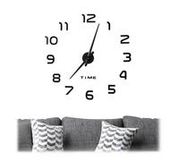 Relaxdays Horloge murale DIY à coller Chiffres 3D XL Sticker mural Analogique Heure Cuisine Salon Entrée noir