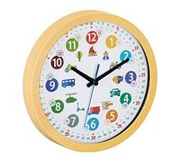 Relaxdays Horloge Murale, éducatif, diamètre : 30 cm, pour Chambre de Petit conducteur (Enfant), Multicolore