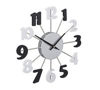 Relaxdays Horloge Murale, sans Cadre, avec Aiguille de Secondes, Analogue, Cuisine, Chambre, Pendule Ø 35 cm, Noir/Blanc
