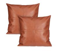 Relaxdays Housse de coussin marron en lot de 2