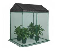 Relaxdays Housse plantes porte zippée + toit étanche anti-insectes 150x130x90 cm abri tomates PP/fer vert