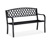 relaxdays Banc de jardin 10026115_0 noir métal 127,5 cm