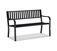 Relaxdays Banc de jardin métal noir