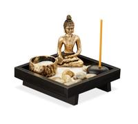 Relaxdays Jardin Zen avec Bouddha en lot de 2