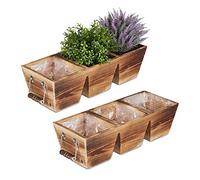 Relaxdays Jardinière avec 3 compartiments