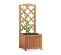 Relaxdays Jardinière avec treillis en bois