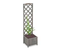 Relaxdays Jardinière avec treillis gris