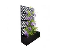 Relaxdays jardinière avec Treillis, HxLxP 180 x 110 x 40 cm, métal, Noir, Brise-Vue Balcon & terrasse