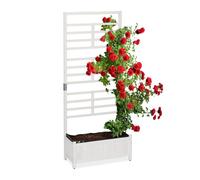 Relaxdays Jardinière blanche en bois