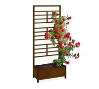 Relaxdays Jardinière marron en bois