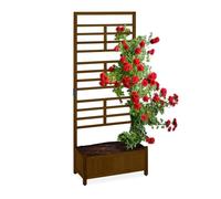 Relaxdays Jardinière marron en bois