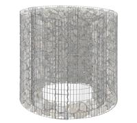 Relaxdays Jardinière surélevée en Gabion Rond, Acier argenté | panier en acier fil 3,5 mm, à planter, H x Ø : 80 x 90 cm