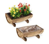Relaxdays Jardinières en bois en lot de 2