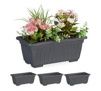 Relaxdays Jardinières étroites lot de 4