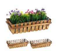 Relaxdays Jardinières aspect clôture bois lot de 3