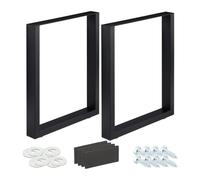 Relaxdays Jeu de 2 pieds de table noirs