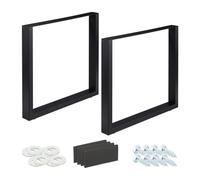 Relaxdays Jeu de 2 pieds de table noirs