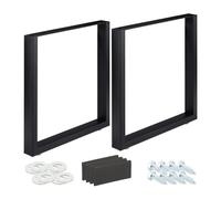 Relaxdays Jeu de 2 pieds de table noirs