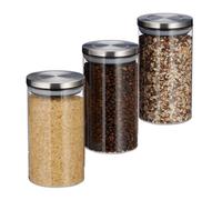 Relaxdays Jeu de 3 pots de stockage 1l