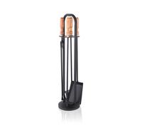 Relaxdays Kit 5 pièces cheminée poignées bois