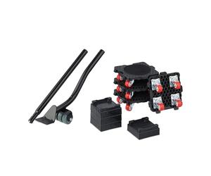Relaxdays Kit de déplace Meuble Lourd, avec Levage et roulettes, jusqu'à 300 kg, 4 Embouts, Patins glisseurs, Noir/Rouge