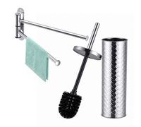 Relaxdays Kit sdb : porte-serviettes et brosse WC