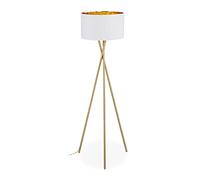 Relaxdays Lampadaire trépied blanc et or