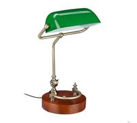 Relaxdays Lampe de banquier avec abat-jour vert