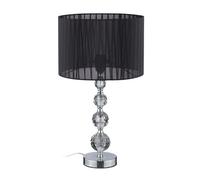 Relaxdays Lampe de chevet Aspect cristal - Douille E27, Abat-jour rond, 54 x 29,5 cm, Noir