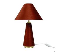 Relaxdays Lampe de table, abat-jour velours et pied métal, E14, H47 x 30 cm, lampe de chevet câblée, chambre, abricot/or