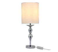 Relaxdays Lampe de table cristal, abat-jour tissu