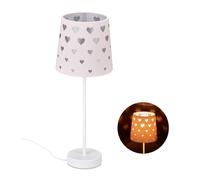 Relaxdays Lampe de table de nuit enfants coeurs